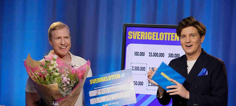 Fredrik vinner 2,5 miljoner på  Sverigelotten.